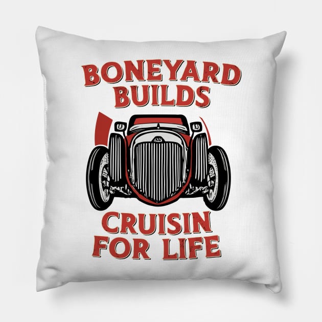 Boneyard Builds Pillow by Kingrocker Clothing