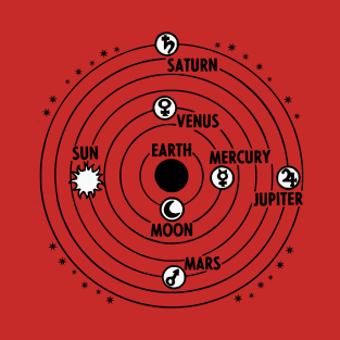 Universe design Earth sunn jupiter mercury saturn nepturn T-Shirt