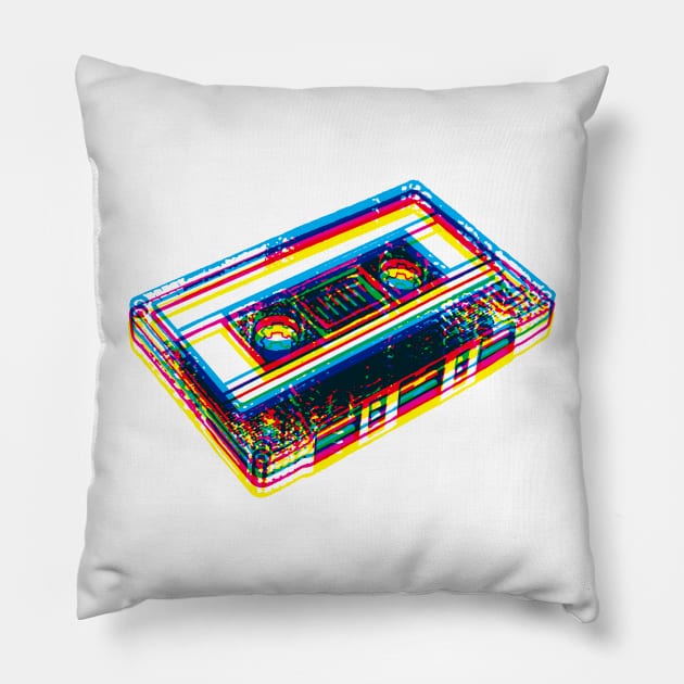 Offset Cassette Tape Pillow by Wright Art