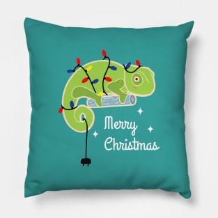 Chameleon Christmas Tree With Merry Christmas Message Pillow