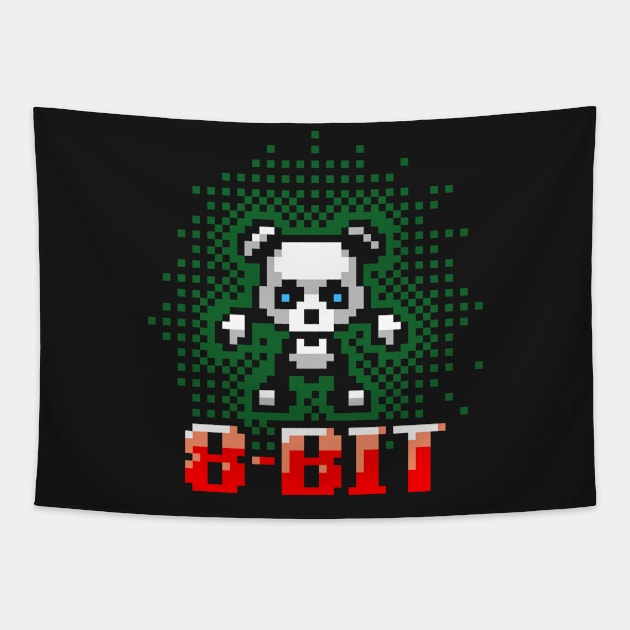 8 Bit Panda Bear Tapestry by Hackers