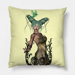 Wonderful fairy with fantasy bird Pillow