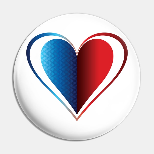 Patriot Heart Pin by AmazingArtMandi