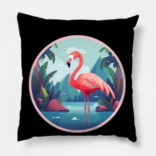 Flamingo Flock Sunset, Love Flamingos Pillow