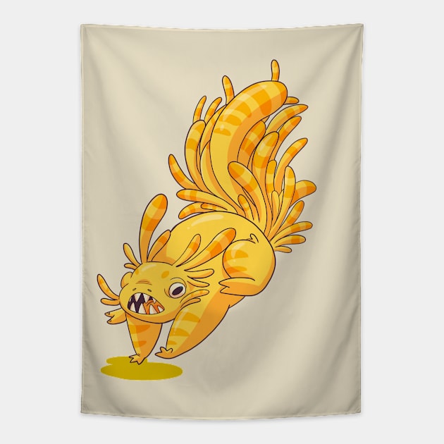 Yellow monster Tapestry by Victoria Hamre