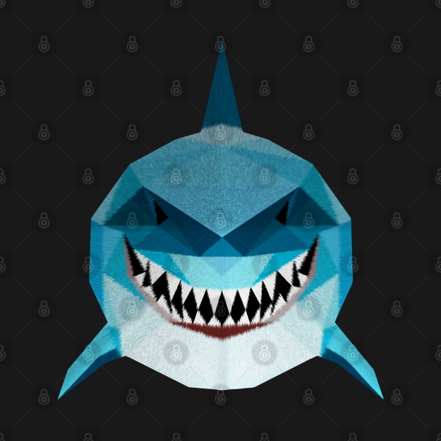 Shark Polygon Face by TeesHood