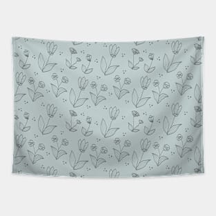 Grey Floral Hand drawn Pattern Product Tapestry