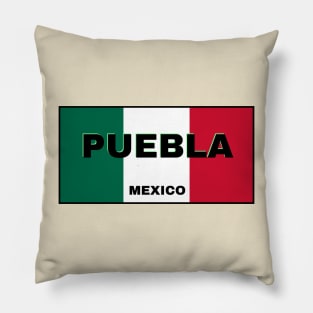 Puebla City in Mexican Flag Colors Pillow