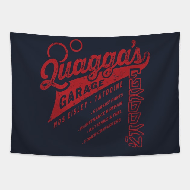 Quagga's Garage Tapestry by MindsparkCreative