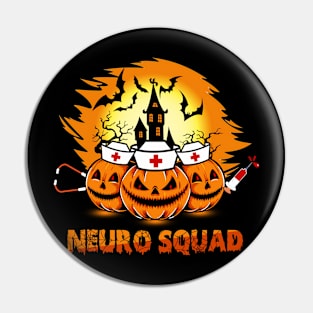 Funny Neuro Squad Halloween Pumpkin Halloween Pin