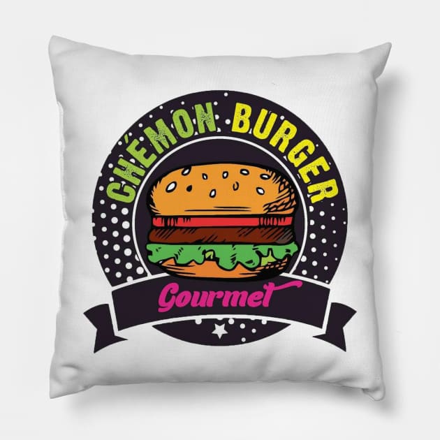 CHEMON BURGER GOURMET 982 Pillow by btxthestore