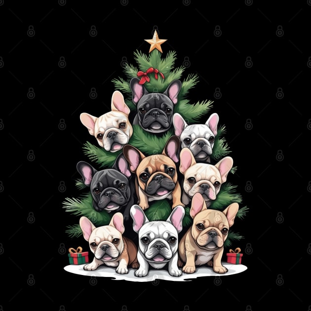 French Bulldog Christmas tree, french bulldog lovers gifts and Merry Christmas by Collagedream