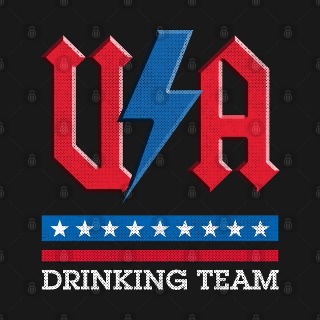 USA rock n roll thunder lightning style Drinking team by opippi