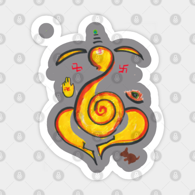 Abstract Painting Of Ganesha Ganesha Painting Sticker Teepublic
