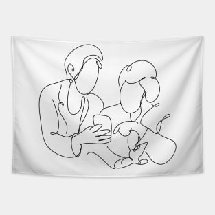 Women Day Line Art Minimal Tapestry