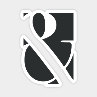 Ampersand (White on Black) Magnet