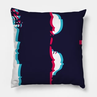 Glitch letter B, distorted letter B Pillow