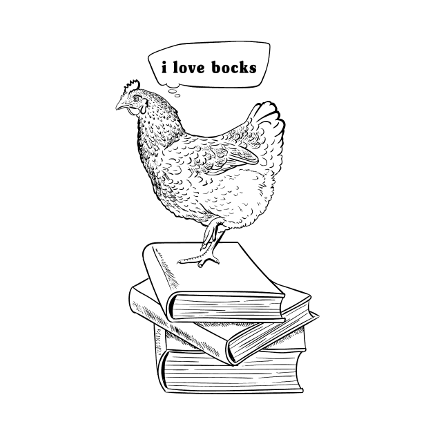 The Book Loving Chicken by CS Designs