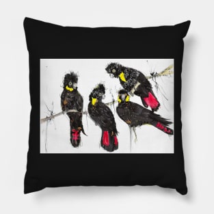 Bushfire black cockatoos Pillow