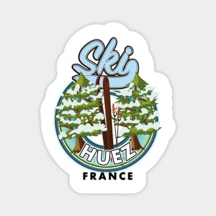 Huez Ski france retro logo. Magnet