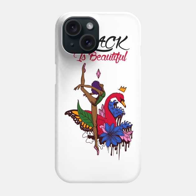 Multicolored Dancing Beauty - Black Is Beautiful Phone Case by kenallouis