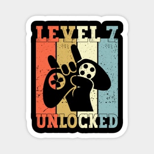 Level 7 Unlocked Video Gamer 7 Years Old 7th Birthday Level Unlocked Magnet