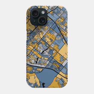 Irvine Map Pattern in Blue & Gold Phone Case