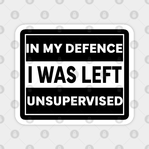 In my defence i was left unsupervised Magnet by Stellart