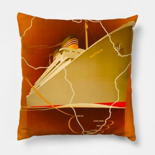 Vintage Travel - German African Lines Pillow