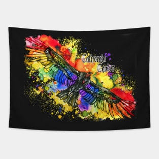 Pride Vultures: Rainbow California Condor Tapestry