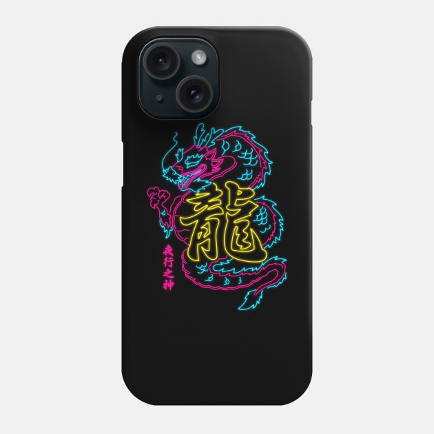 Neon dragon Phone Case by ppmid