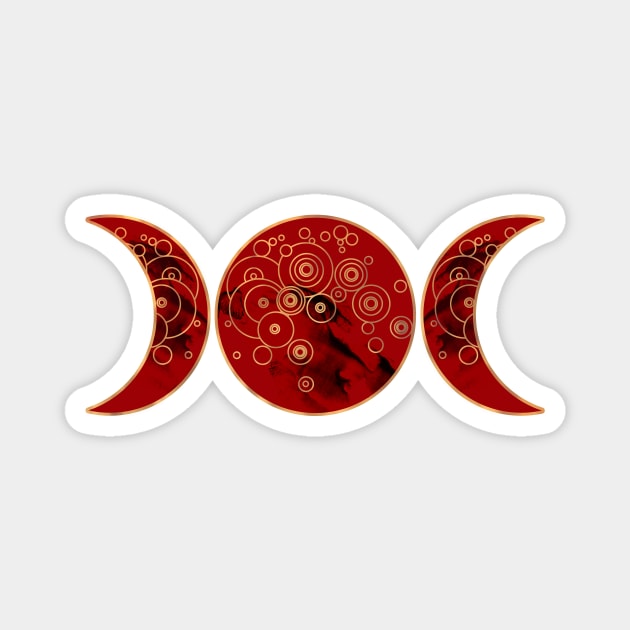 Triple Blood Moon Magnet by Olooriel