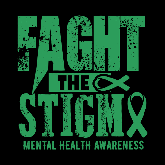 in may we wear green mental health groovy Fight Stigma by KRMOSH