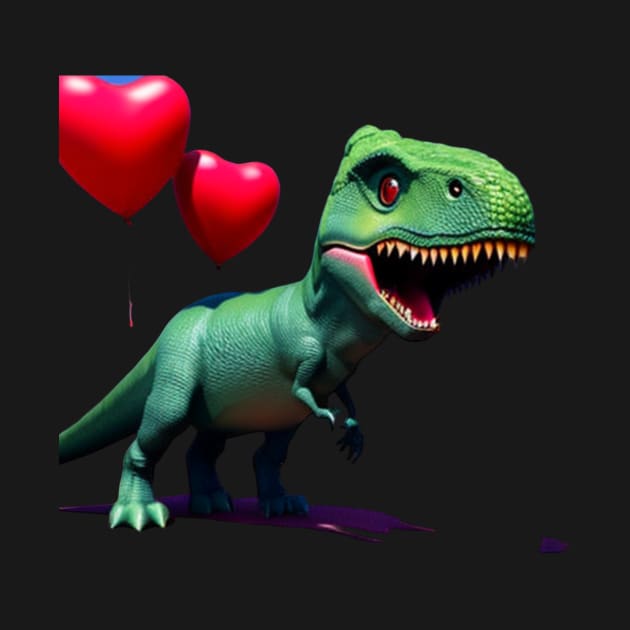 I Steal Hearts Valentines Day T-Rex Dinosaur by Paper & Pixels