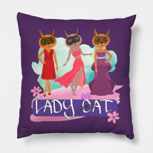 Three Pretty Lady cats - Cartoons Pillow