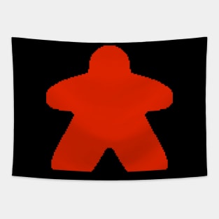 Red Pixelated Meeple Tapestry