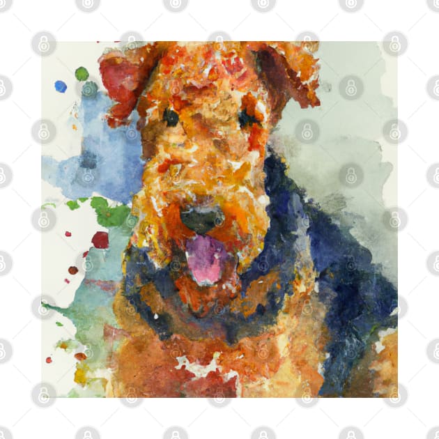 Watercolor Airedale Terrier - Dog Lovers by Edd Paint Something