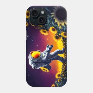 Astronaut sunflower garden Phone Case