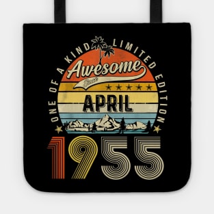 Awesome Since April 1955 Vintage 68th Birthday Tote