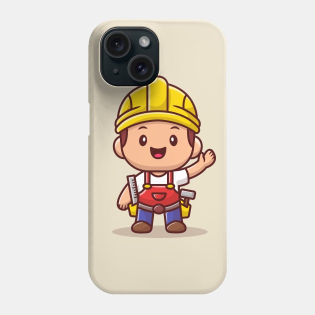 Handyman With Ruler And Hammer Phone Case by Catalyst Labs