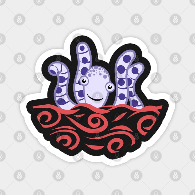 Friendly Purple Octopus Magnet by SubtleSplit