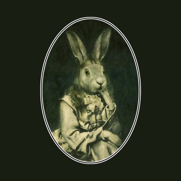 Victorian Hare Girl Oval Design by mictomart