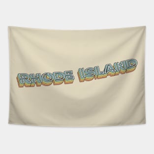 Rhode Island Retro Typography Faded Style Tapestry