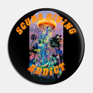 Scuba Diving Addict Pin