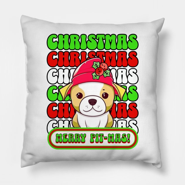 Merry Pit-mas 3 Pillow by TempoTees