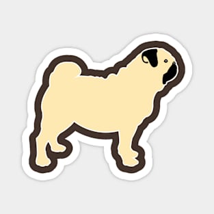 Pug Pattern Brown Magnet