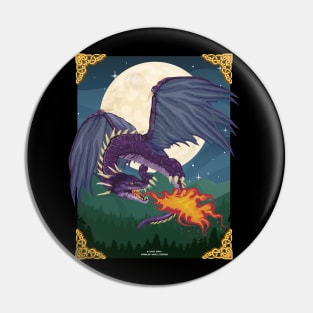 Purple Dragon Full Moon Fantasy Novelty Gift Pin