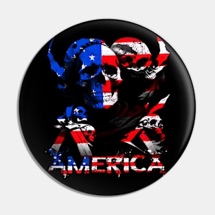 EEUU Skull Flag (United States) Pin