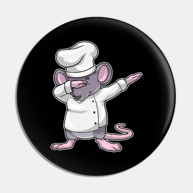Rat as Chef with Chef's hat at Hip Hop Dance Dab Pin by Markus Schnabel