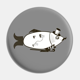 fish black and white Pin